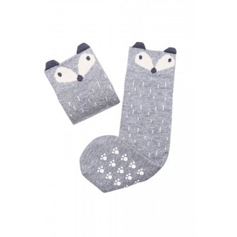 Mama's Feet Dětské podkolenky s liškou Crazy Animals Sneaky Fox šedé Pro maminku
