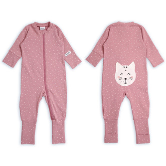 Moniel Dětský rostoucí overal Kočka Dots růžová 104 2-4 roky