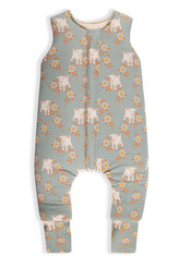 Celoroční spací pytel s nohavicemi Sleepee Vintage Animals Sky Blue/Cream XS