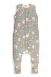 Celoroční spací pytel s nohavicemi Sleepee Vintage Animals Sky Blue/Cream S