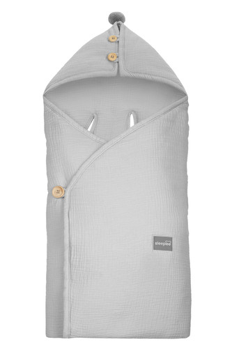 Lehký mušelínový fusak/zavinovačka/deka do autosedačky Grey