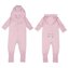 Moniel Dětský rostoucí teplákový overal Kočka Basic Powder Pink 56 cm