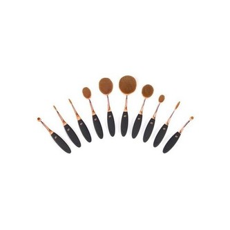 Rio-Beauty Souprava 10 štětečků na make-up (Microfibre Oval Cosmetic Brush Collection) woman
