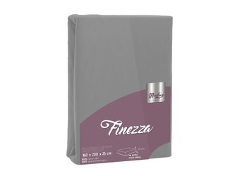 NAPÍNACÍ PROSTĚRADLO SATÉNOVÉ FINEZZA 160X200CM+25CM ŠEDÉ