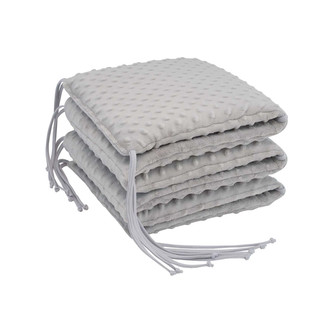 Luxusní mantinel do postýlky MINKY Silver; Barva: stříbrná; Velikost: 28 x 180 cm Luxusní mantinel do postýlky MINKY Silver; Barva: stříbrná; Velikost: 28 x 180 cm