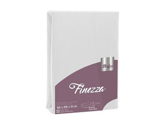 NAPÍNACÍ PROSTĚRADLO SATÉNOVÉ FINEZZA 160X200CM+25CM BÍLÉ
