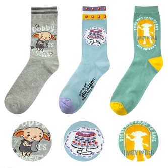 Cinereplicas Sada ponožek klasik - Dobby,  3 ks, Harry Potter