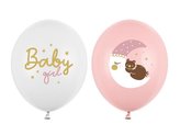Balony Strong Pastel Baby girl 30cm 50szt mix