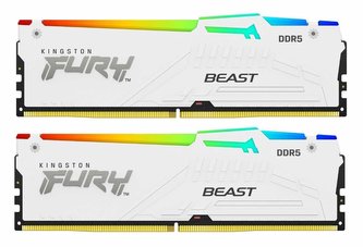 KINGSTON DIMM DDR5 32GB (Kit of 2) 6000MT/s CL30 Non-ECC FURY Beast RGB EXPO, Bílá
