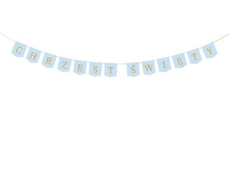 Baner Chrzest Święty jasny niebieski 2m