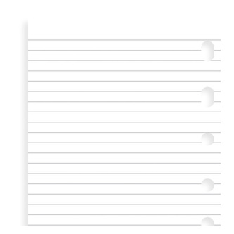 Filofax, Papíry pro diáře, linkované, výhodné balení, kapesní, bílá