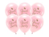 Balony Eco Chrzest Święty rumiany różowy 33cm 6szt
