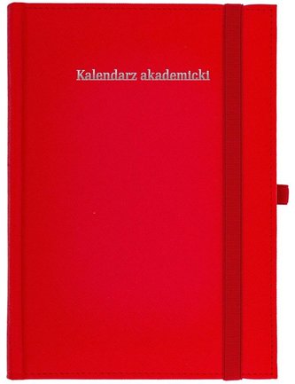Kalendarz akademicki A5 tyg Cross z gumką czerwony