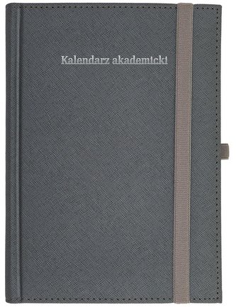Kalendarz akademicki A5 tyg Cross z gumką srebrny
