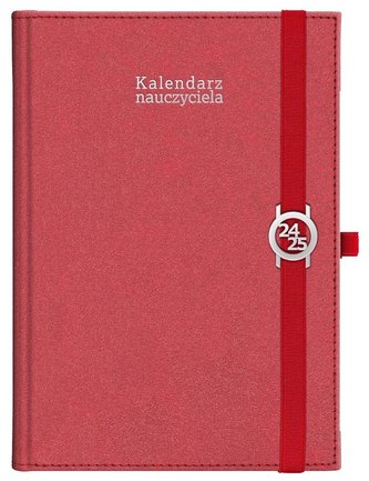 Kalendarz naucz. 2024/2025 B5 tyg Kraft czerwony