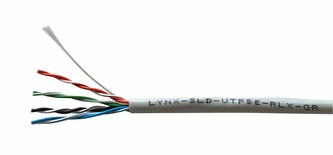 UTP kabel LYNX REELEX AIR, Cat5E, drát, PVC, Eca, šedý, 305m