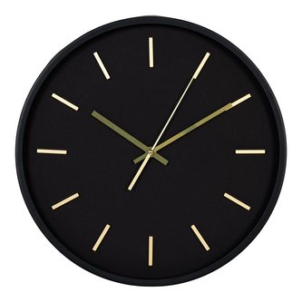 House Nordic Nástěnné hodiny, černé, tichý chod\\nø35 cm