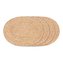 House Nordic Prostírání z proplétané juty, přírodní, oválnén35x45 cm, sada 4 ks