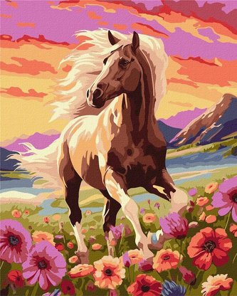 Malowanie po numerach - Pełen gracji koń 40x50cm