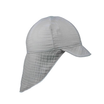 Dětská kšiltovka s krytím krku mušelín Grey; Barva: šedá; Velikost: XL Dětská kšiltovka s krytím krku mušelín Grey; Barva: šedá; Velikost: XL