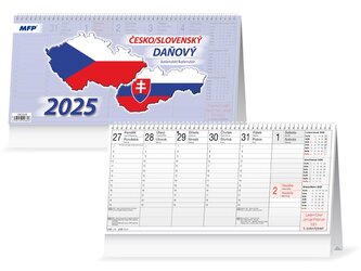 Daňový česko/slovenský kalendář 2025 - stolní kalendář