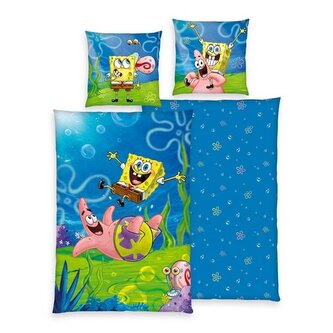 HERDING Povlečení SpongeBob a Patrik  Bavlna, 140/200, 70/90 cm