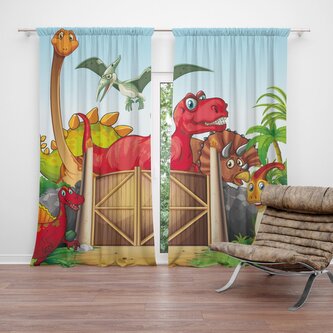 Závěs Dinosauři 4: 2ks 140x250cm