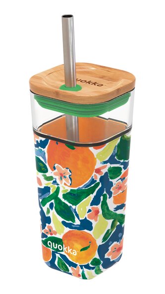 Skleněný pohár Liquid Cube, 540ml, Quokka, oranges