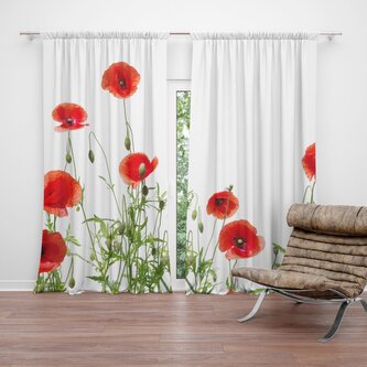 Závěs Vlčí máky: 2ks 140x250cm