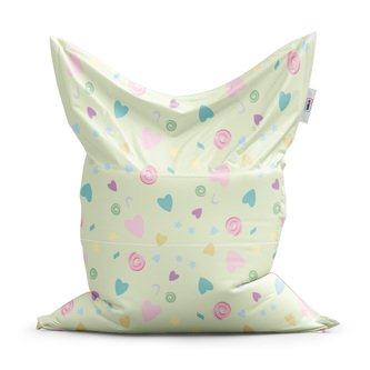 Sedací vak Srdíčka a spirály: 150x100 cm