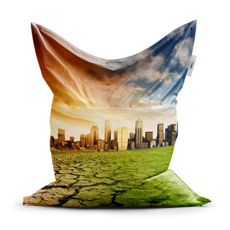 Sedací vak Vyprahlá zem před mrakodrapy: 150x100 cm