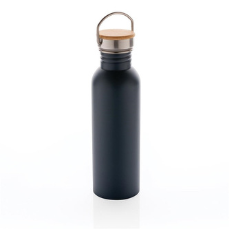 Nerezová láhev s bambusovým víčkem, 710ml, XD Design, modrá