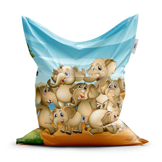 Sedací vak Sloni: 150x100 cm