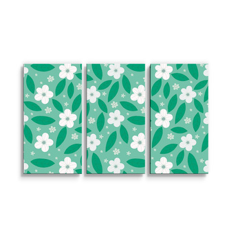 Obraz - 3-dílný Bílé květy s lístky: 120x80 cm