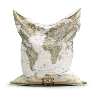 Sedací vak Mapa světa: 150x100 cm