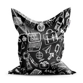 Sedací vak Černobílá škola: 150x100 cm