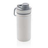 Sportovní láhev z nerezové oceli s poutkem, 550 ml, XD Design, bílá