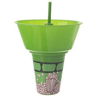 Pohár s miskou na popcorn a brčkem 0,55 l