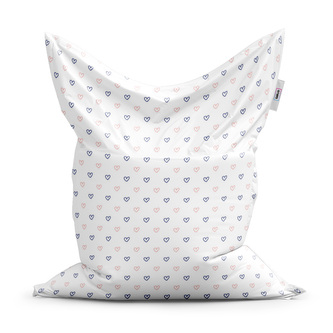 Sedací vak Srdíčka na bílé: 150x100 cm Sedací vak Srdíčka na bílé: 150x100 cm