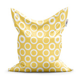 Sedací vak Bílé kruhy na žluté: 150x100 cm