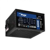 Akyga PC zdroj ATX 600W P4+4 2x PCI-E 6+2 pin 5x SATA 3x Molex APFC 120mm