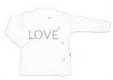 Baby Nellys Bavlněná košilka Love zapínání bokem - bílá, vel. 62; 62 (2-3m)