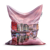 Sedací vak Barevné domky na pobřeží: 150x100 cm