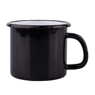 HRNEK SMALTOVANÝ 0.45L PRŮMĚR 9CM VÝŠKA 9CM ČERNÝ