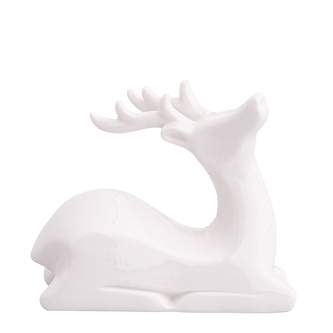 PORCELANOVÝ SOŠKA JELEN MODERNÍ BÍLÝ 11X4.5X9.5CM