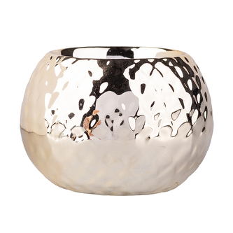 SVÍCEN PORCELÁNOVÝ S RELIÉFEM ZLATÝ 8.5X8.5X6CM