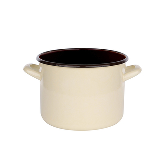 SMALTOVANÝ HRNEC 4.4L PRŮMĚR 20CM VÝŠKA 15CM KRÉMOVÝ/TMAVÝ STŘED