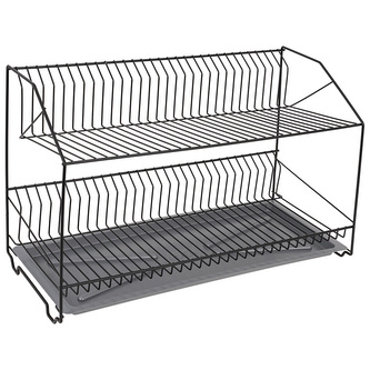 OSUŠKA NA NÁDOBÍ 2-POLOŽKOVÁ 60CM ČERNÁ S PODLOŽKOU