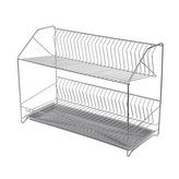OSUŠKA NA NÁDOBÍ 2-POLOŽKOVÁ 50CM S PODLOŽKOU STŘÍBRNÁ