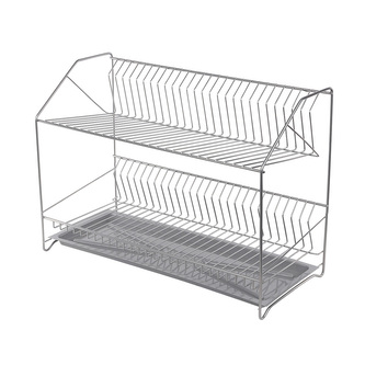 OSUŠKA NA NÁDOBÍ 2-POLOŽKOVÁ 50CM S PODLOŽKOU STŘÍBRNÁ